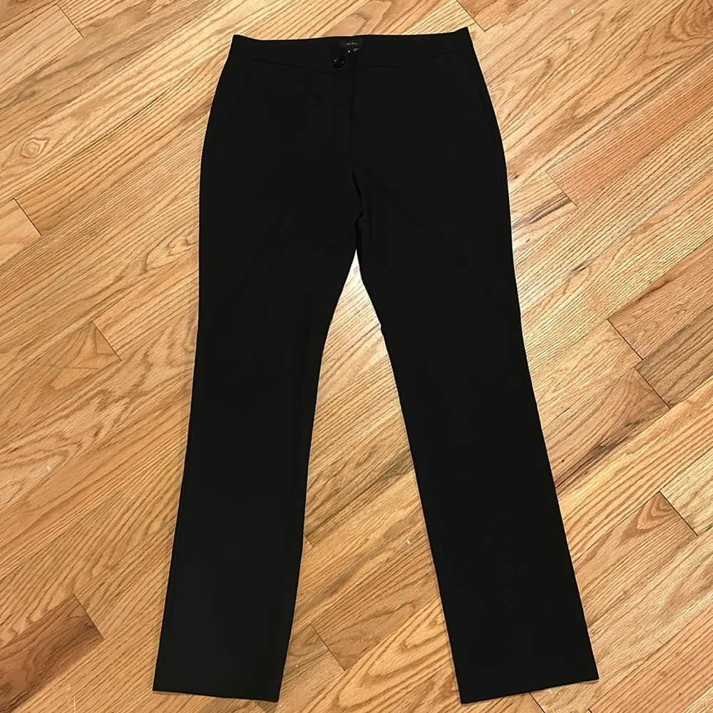 Theory black straight leg suit pants, size 8
